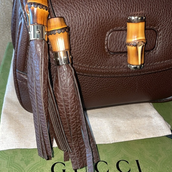 New Gucci bamboo leather top handle bag - Picture 12 of 13